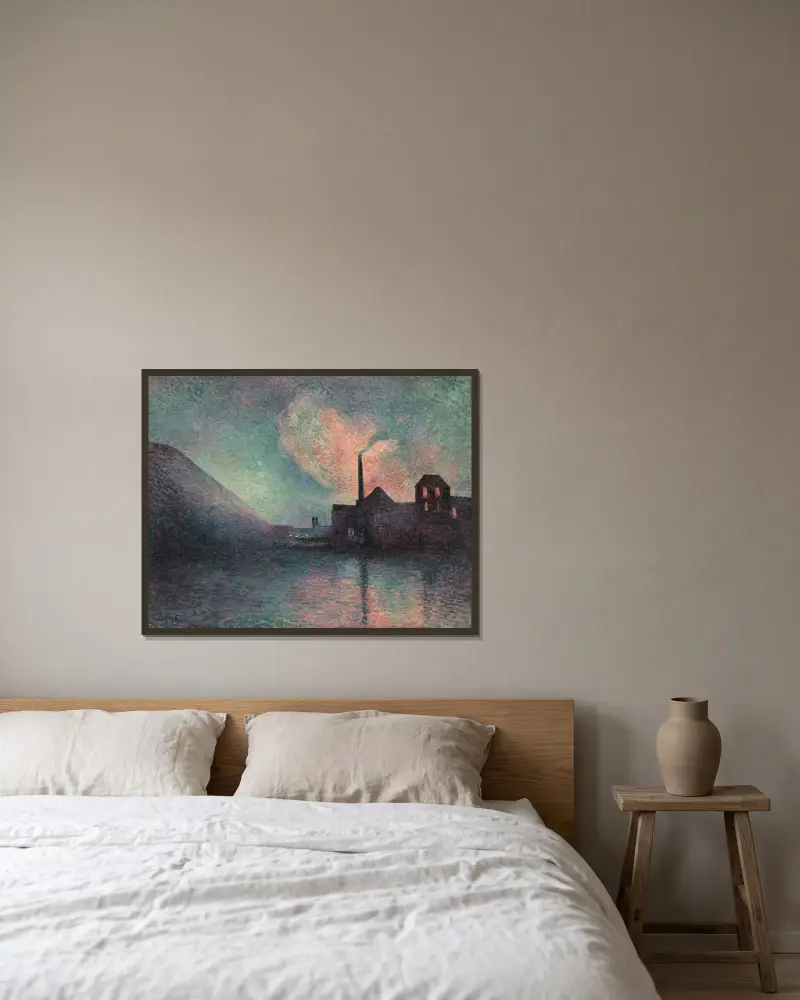 Couillet, La Nuit av Maximilien Luce inramad på en vägg