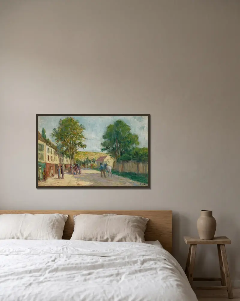 Umgebung von Paris von Maximilien Luce gerahmt an einer Wand