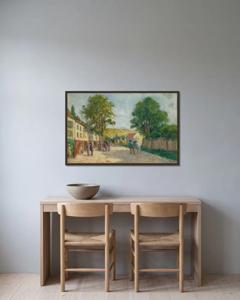 Umgebung von Paris von Maximilien Luce gerahmt an einer Wand