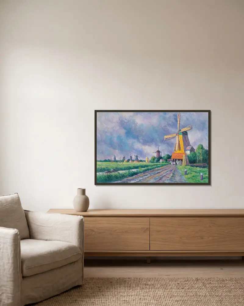 Umgebung von Rotterdam von Maximilien Luce gerahmt an einer Wand