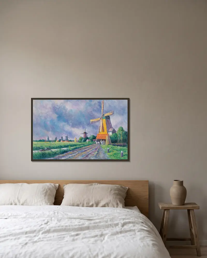Umgebung von Rotterdam von Maximilien Luce gerahmt an einer Wand
