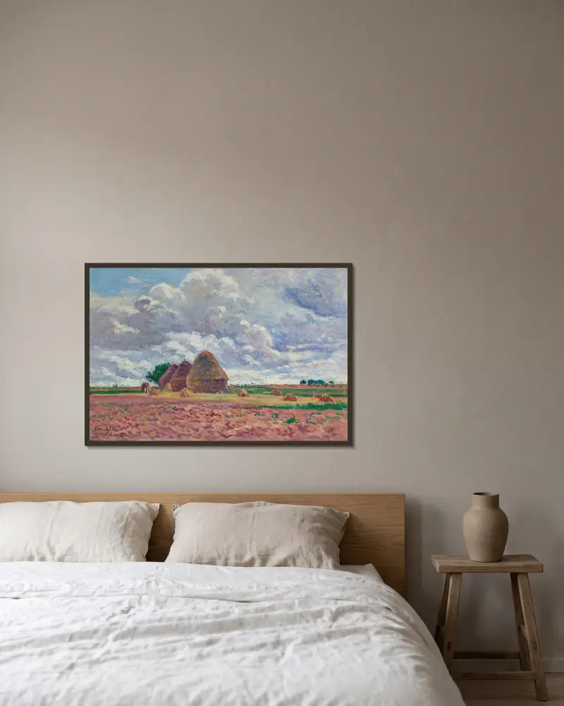 Éragny, stogi, Maximilien Luce w ramie na ścianie