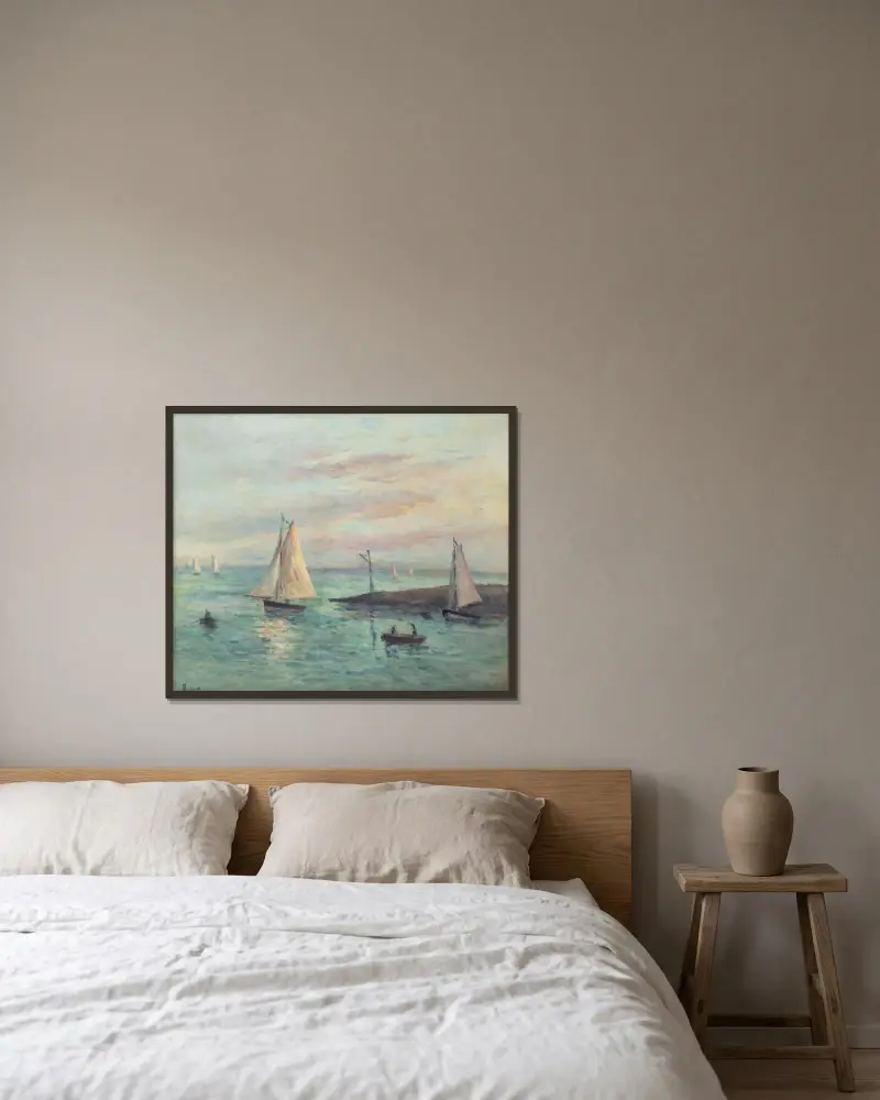 Honfleur von Maximilien Luce gerahmt an einer Wand