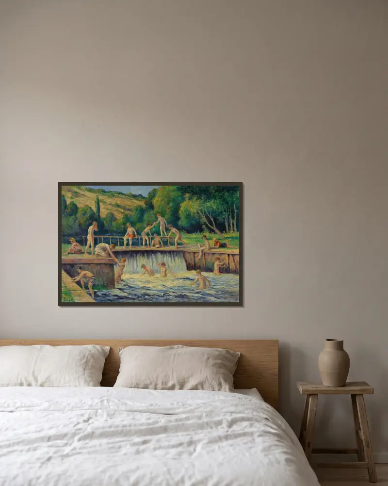 Kąpiel w Bessy-sur-Cure, Maximilien Luce w ramie na ścianie