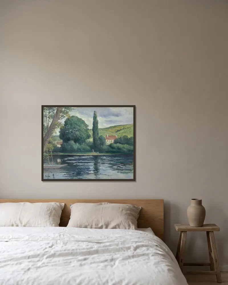 Die Seine bei Vernonnet von Maximilien Luce gerahmt an einer Wand