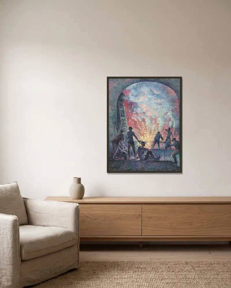 Ocelárna, Maximilien Luce v rámu na stěně