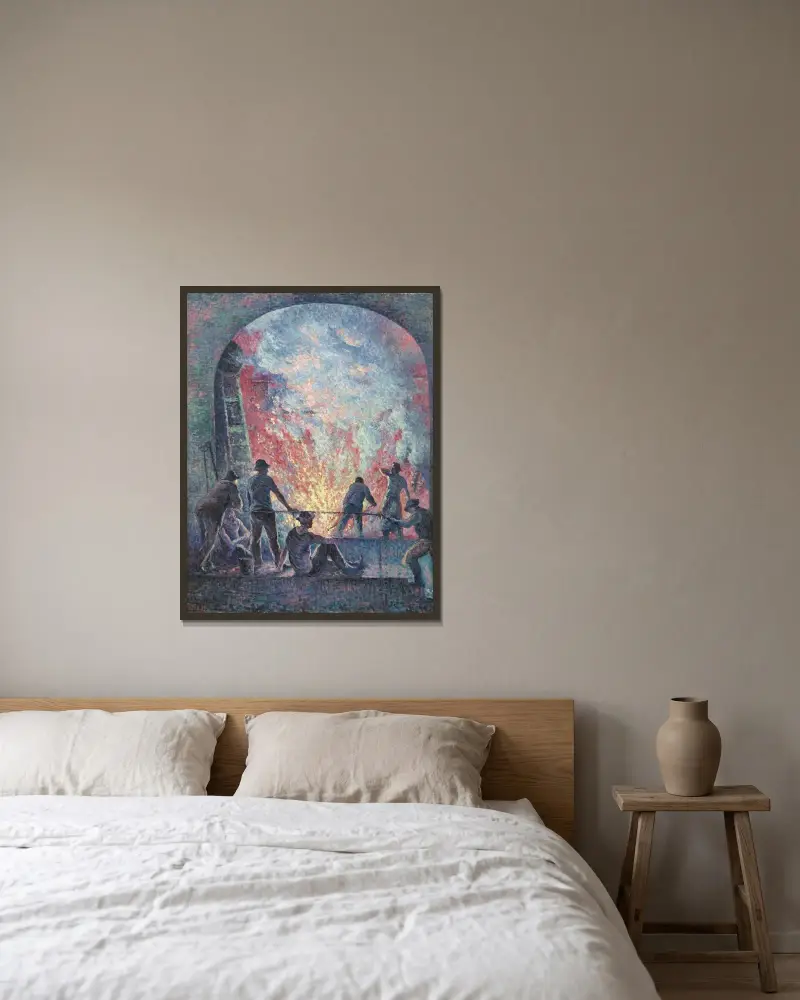 Ocelárna, Maximilien Luce v rámu na stěně