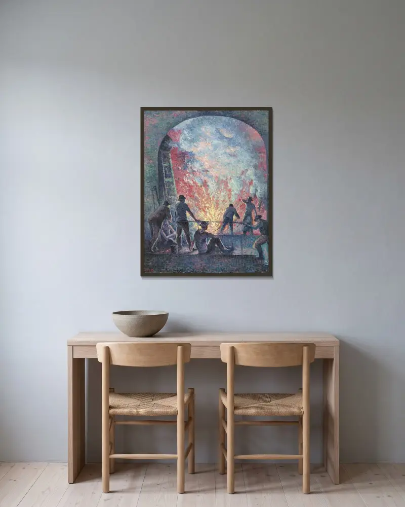 Ocelárna, Maximilien Luce v rámu na stěně