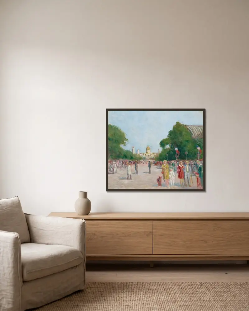 Avenue Winston-Churchill, Paris av Maximilien Luce inramad på en vägg