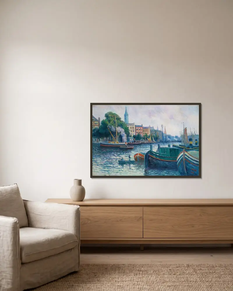 Leuvehaven, Rotterdam, Maximilien Luce v rámu na stěně