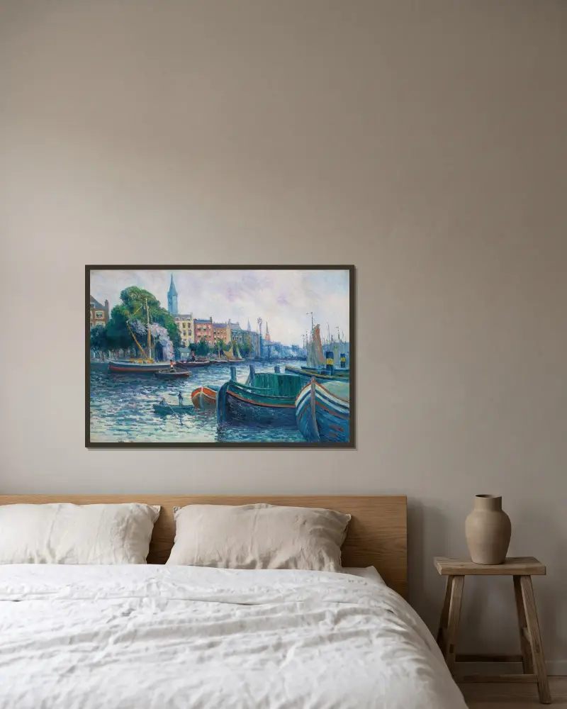 Leuvehaven, Rotterdam, Maximilien Luce v rámu na stěně