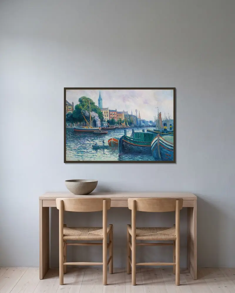 Leuvehaven, Rotterdam, Maximilien Luce v rámu na stěně