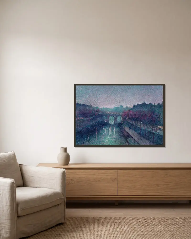 Le Pont-Neuf, La Seine, Petit Bras av Maximilien Luce inramad på en vägg
