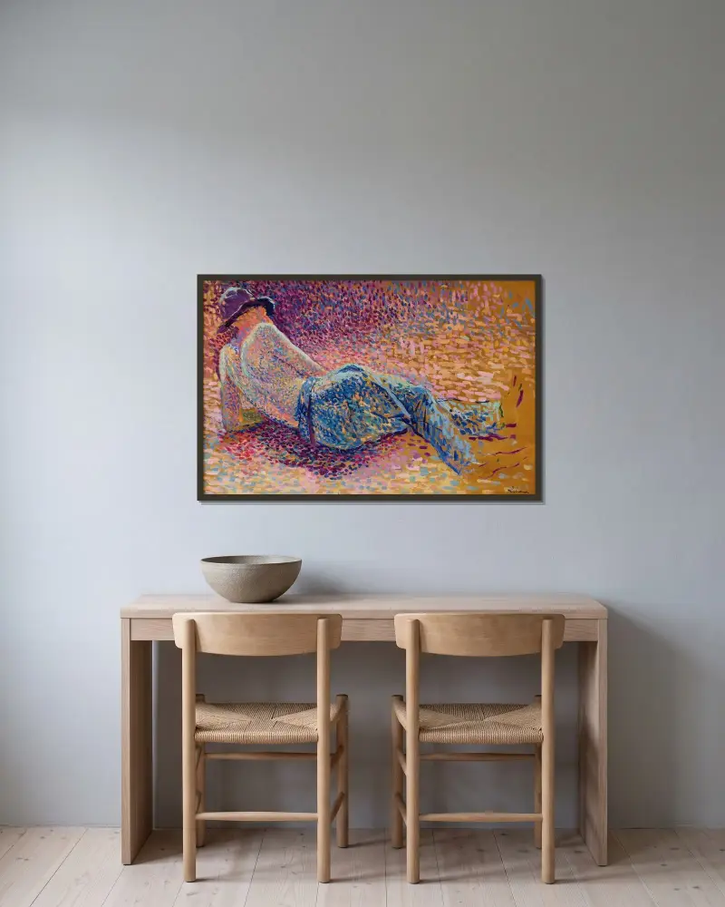 Odpoczynek robotnika, Maximilien Luce w ramie na ścianie