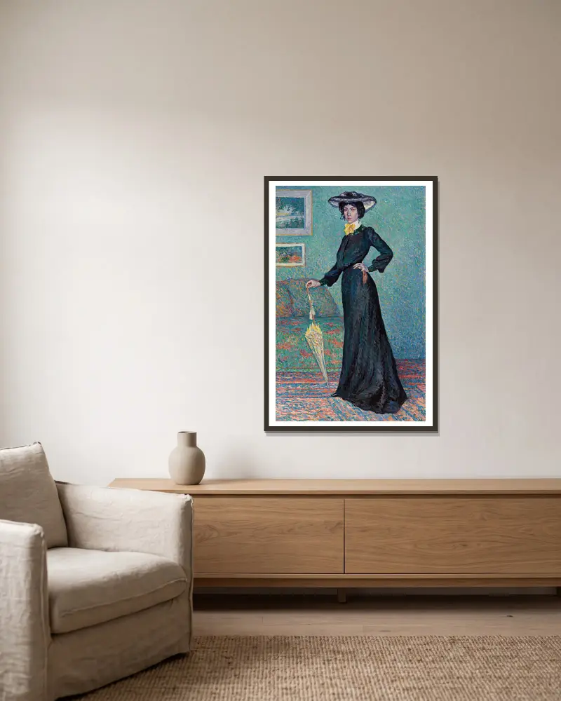 Lucie Cousturier von Maximilien Luce gerahmt an einer Wand