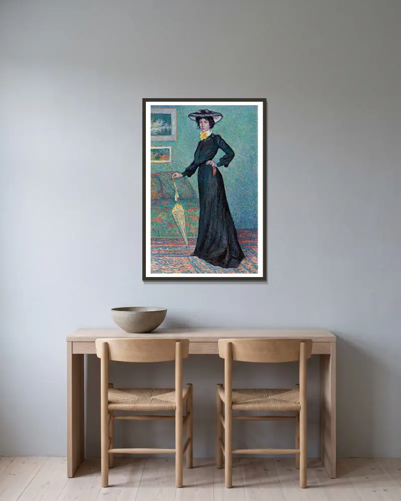 Lucie Cousturier von Maximilien Luce gerahmt an einer Wand