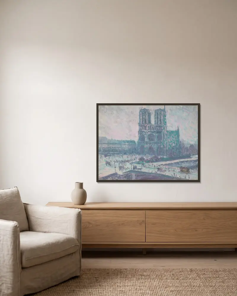 Notre Dame de Paris von Maximilien Luce gerahmt an einer Wand