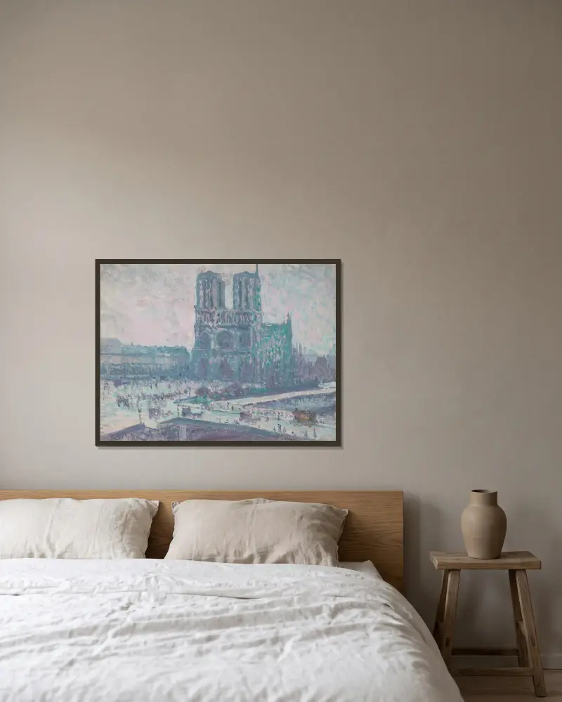Notre Dame de Paris von Maximilien Luce gerahmt an einer Wand
