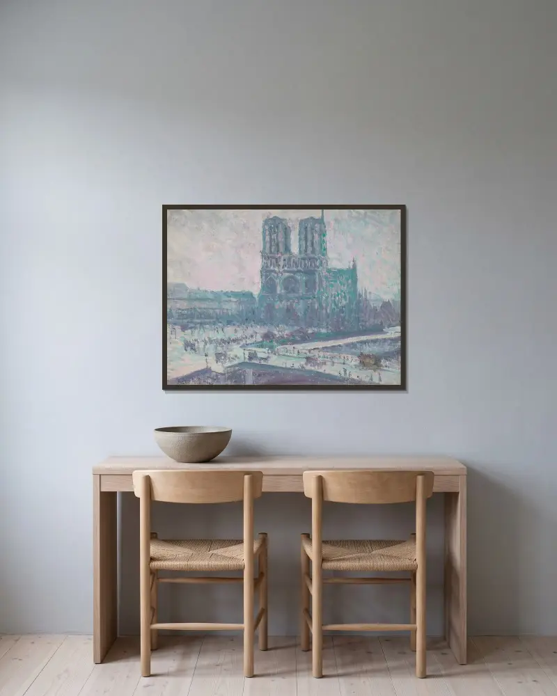 Notre Dame de Paris von Maximilien Luce gerahmt an einer Wand