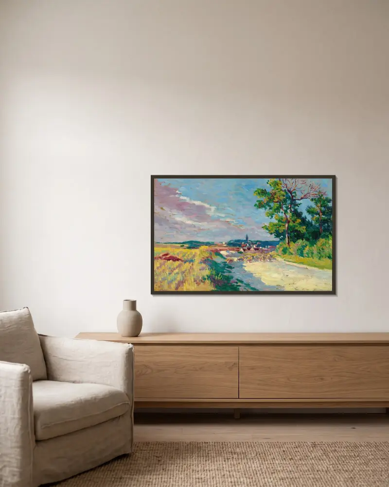 Krajobraz z Méréville, Maximilien Luce w ramie na ścianie