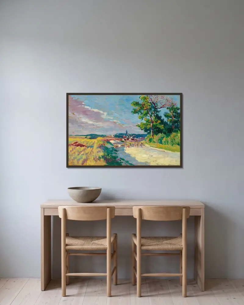 Krajobraz z Méréville, Maximilien Luce w ramie na ścianie