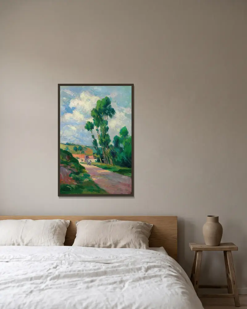 Landskap vid Moulineux av Maximilien Luce inramad på en vägg
