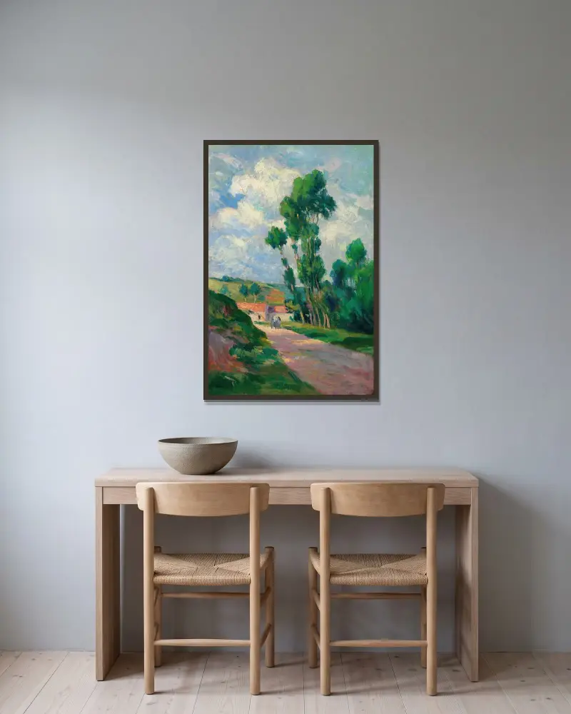 Landskap vid Moulineux av Maximilien Luce inramad på en vägg