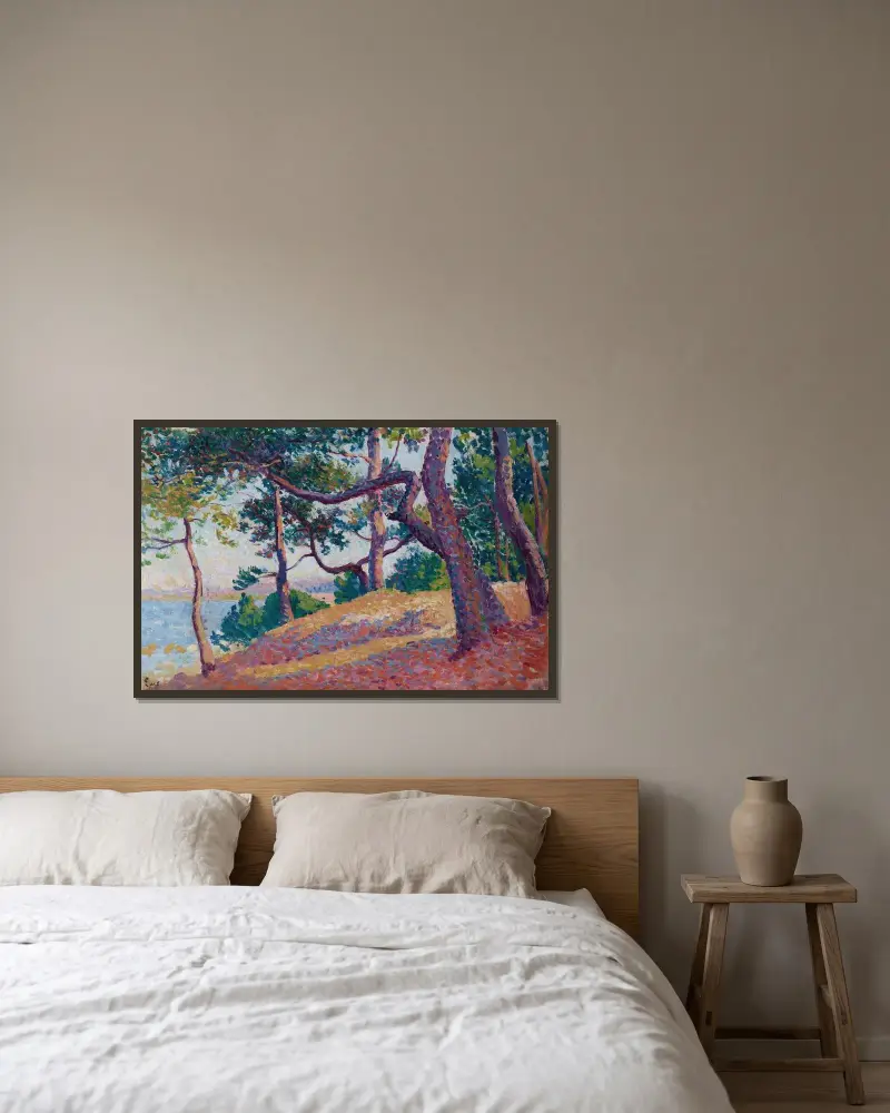 Krajobraz w Saint-Tropez, Maximilien Luce w ramie na ścianie