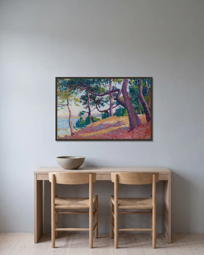 Krajobraz w Saint-Tropez, Maximilien Luce w ramie na ścianie