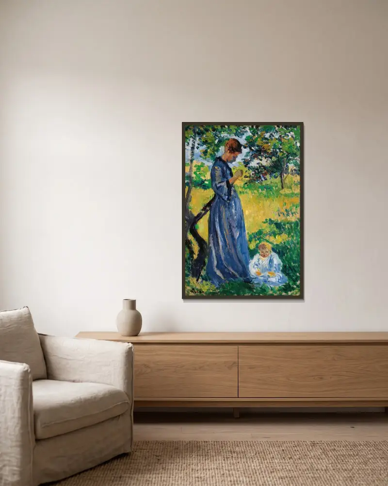 Poissy, Madame Dillon av Maximilien Luce inramad på en vägg
