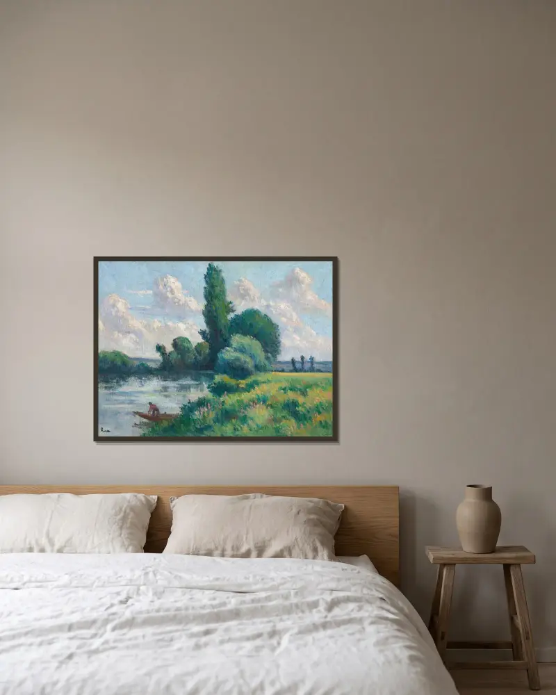 Rolleboise, Le petit bras de Seine von Maximilien Luce gerahmt an einer Wand