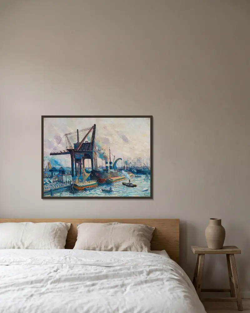 Minne från Rotterdam av Maximilien Luce inramad på en vägg
