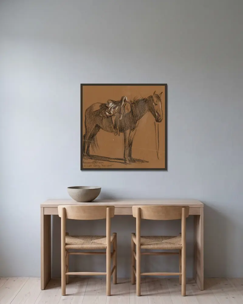 Studium konia, Maynard Dixon w ramie na ścianie
