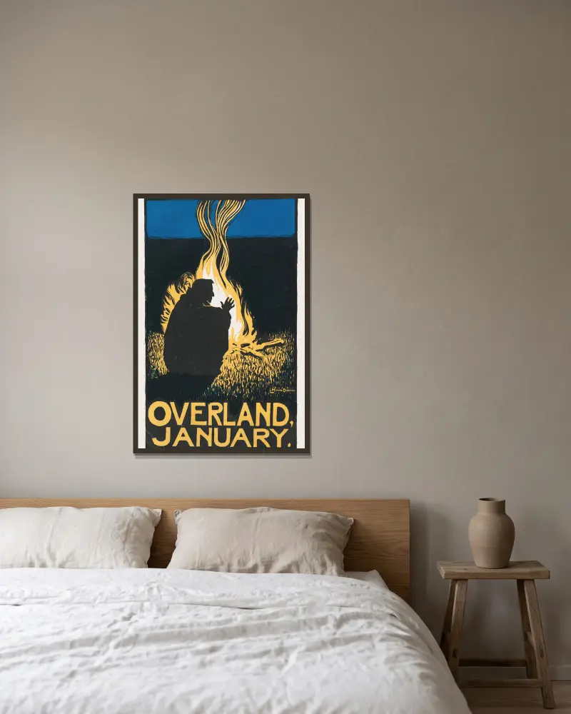 Overland; leden, Maynard Dixon v rámu na stěně