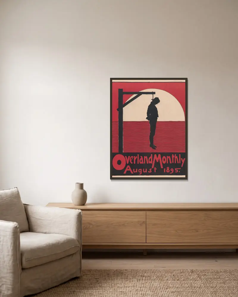 Overland Monthly, sierpień, Maynard Dixon w ramie na ścianie