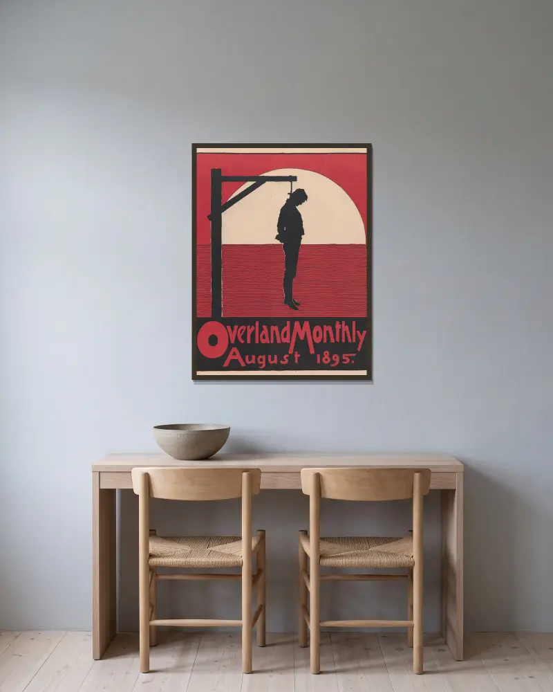 Overland Monthly, sierpień, Maynard Dixon w ramie na ścianie