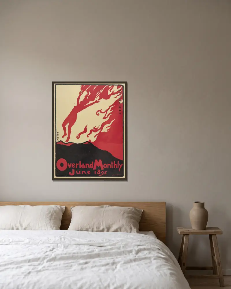 Overland Monthly, June von Maynard Dixon gerahmt an einer Wand