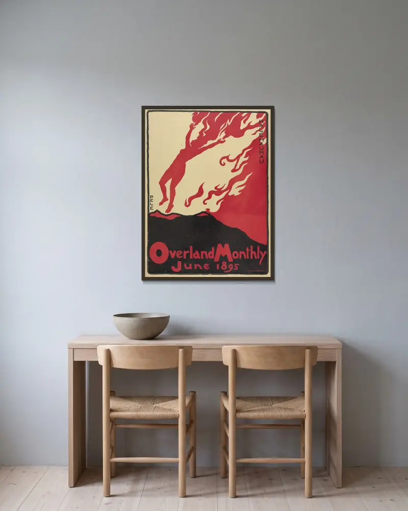 Overland Monthly, June von Maynard Dixon gerahmt an einer Wand