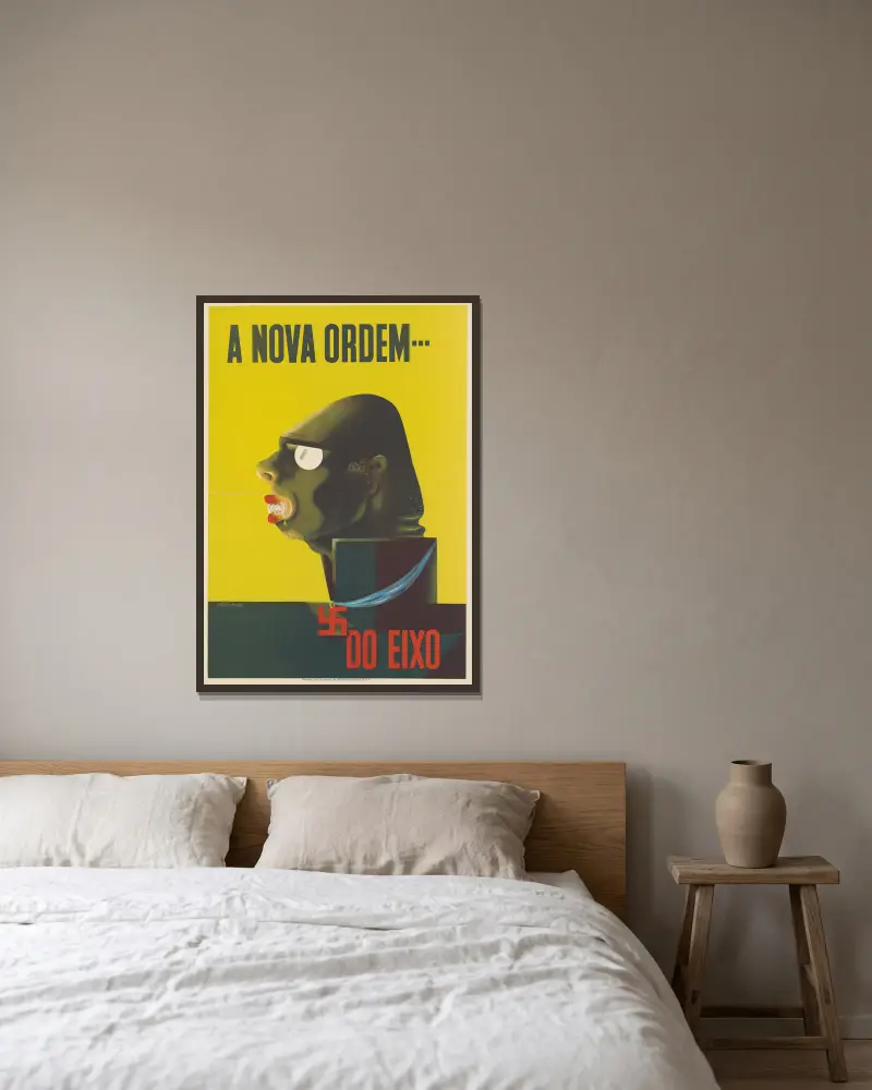 Die neue Ordnung – von der Achse von Edward McKnight Kauffer gerahmt an einer Wand