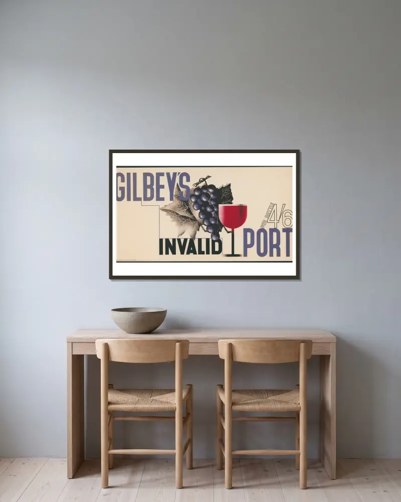 Gilbey's invalid port, 1933 – Nr. 2, Edward McKnight Kauffer w ramie na ścianie
