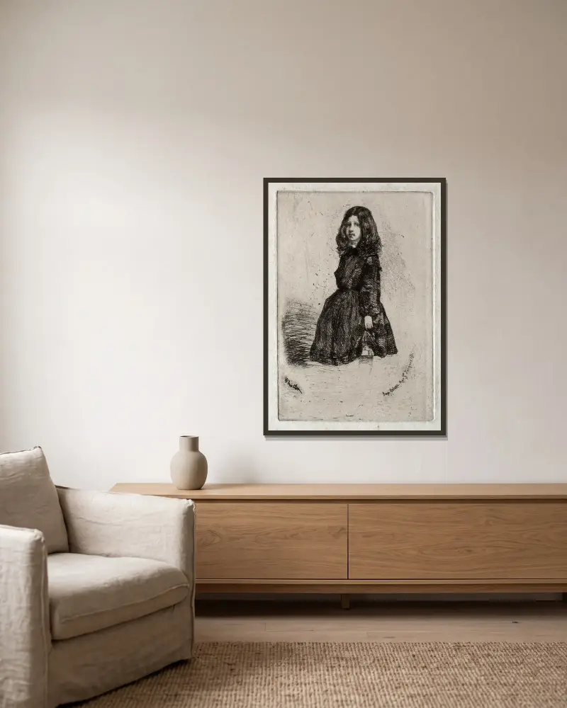 Annie von James Abbott McNeill Whistler gerahmt an einer Wand