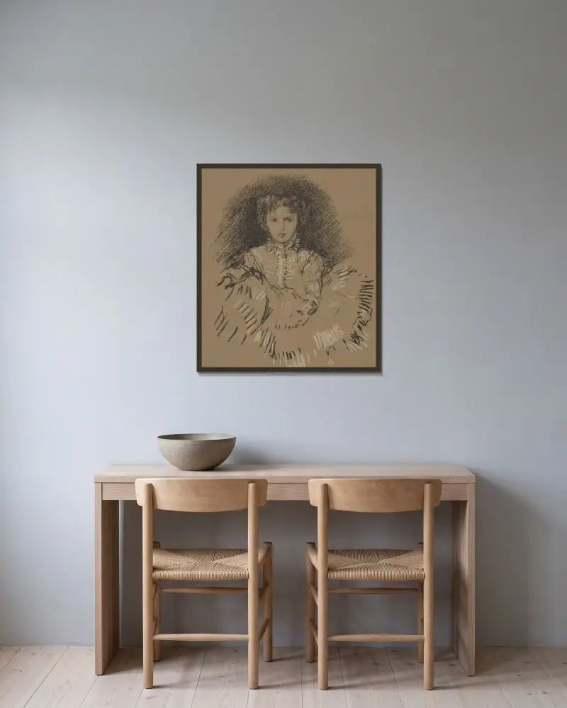 Baby Leyland av James Abbott McNeill Whistler inramad på en vägg