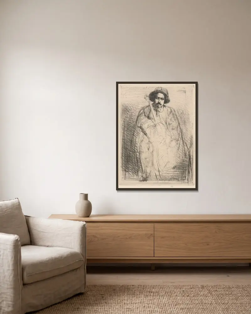 Becquet, 1860, James Abbott McNeill Whistler v rámu na stěně