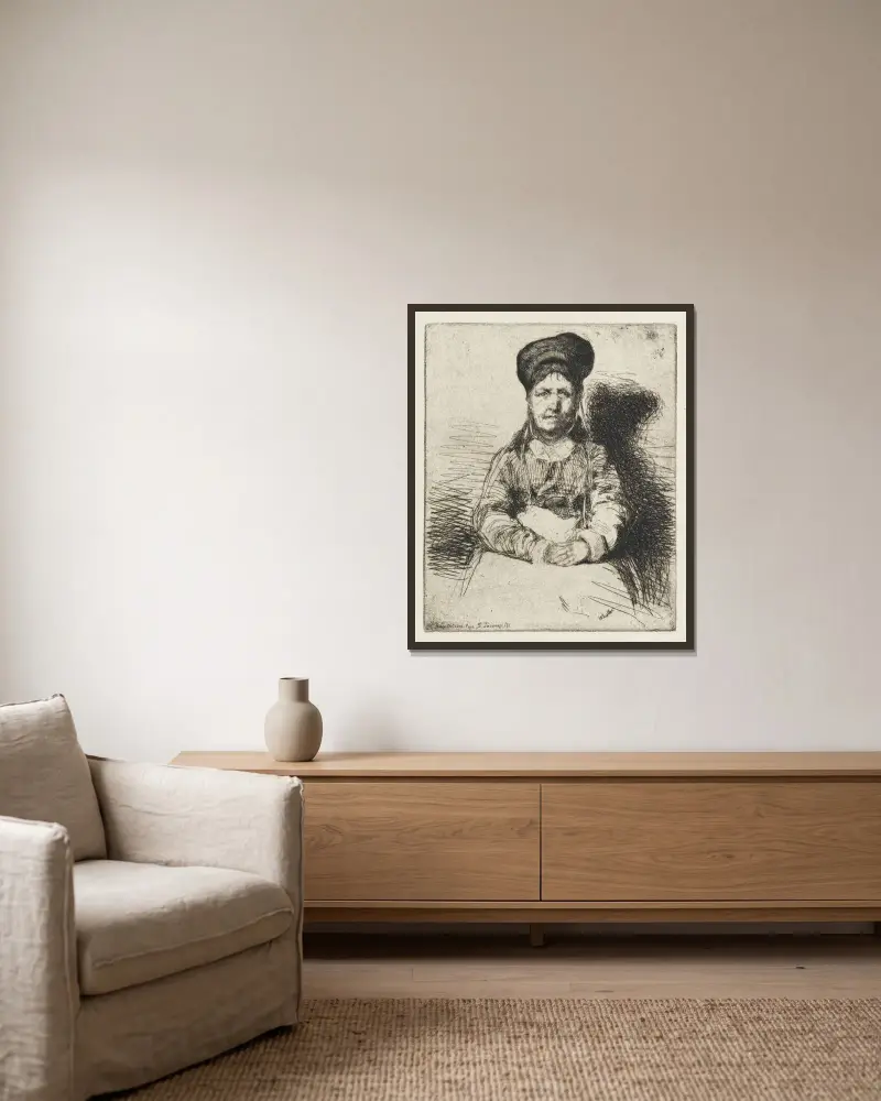 Die Kesselflickerin, 1858 – Nr. 1 von James Abbott McNeill Whistler gerahmt an einer Wand