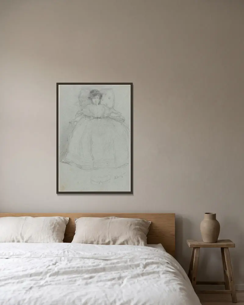 Nelly von James Abbott McNeill Whistler gerahmt an einer Wand