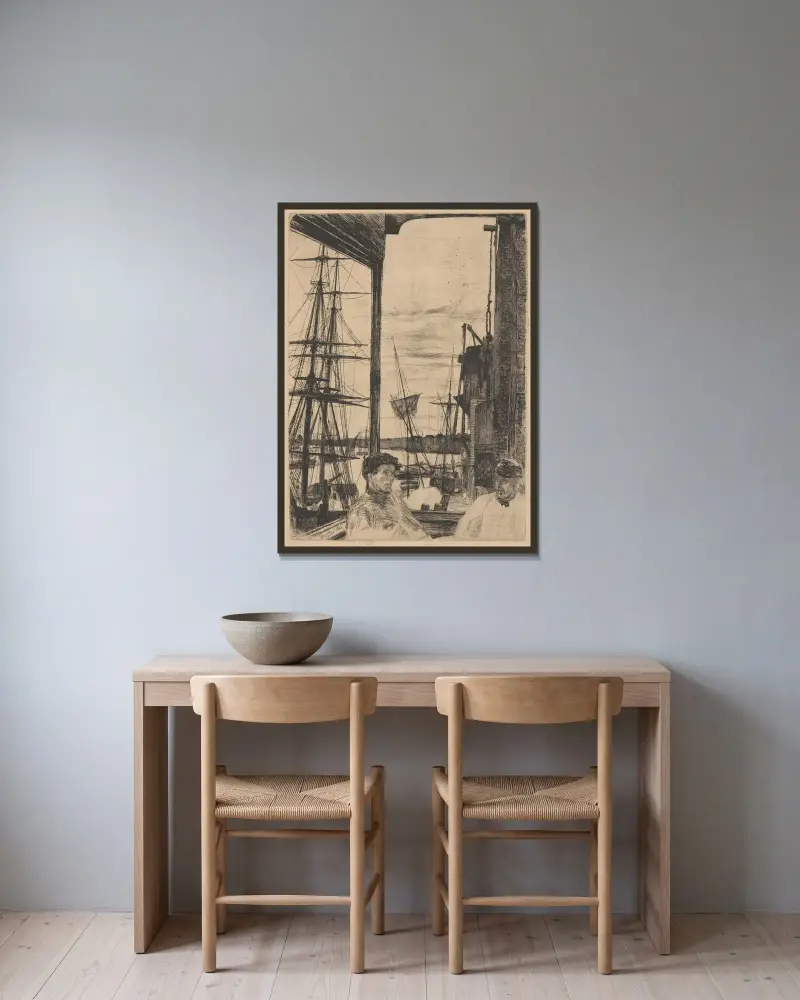 Rotherhithe von James Abbott McNeill Whistler gerahmt an einer Wand