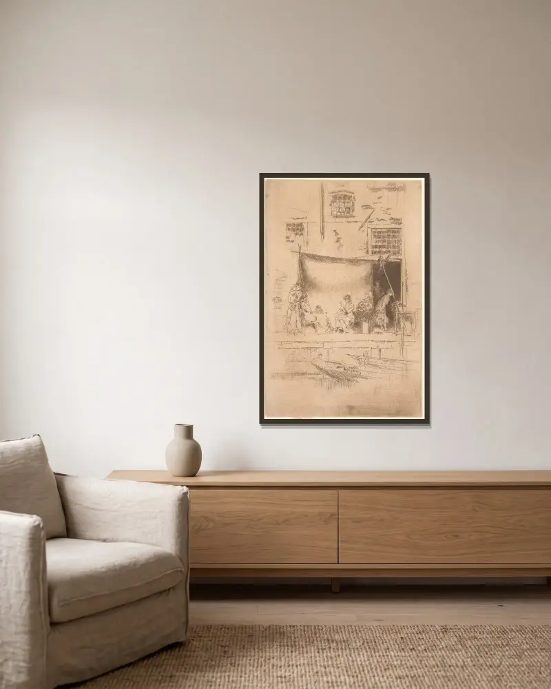 Der Obststand, 1879 – Nr. 1 von James Abbott McNeill Whistler gerahmt an einer Wand