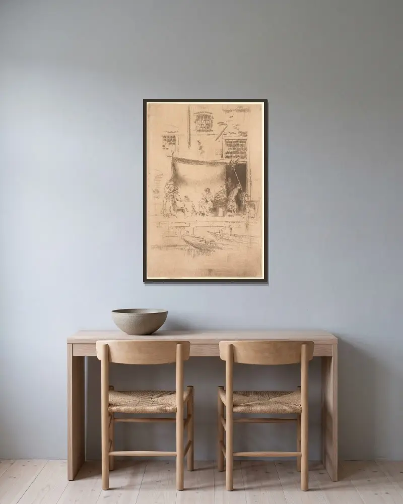 Der Obststand, 1879 – Nr. 1 von James Abbott McNeill Whistler gerahmt an einer Wand