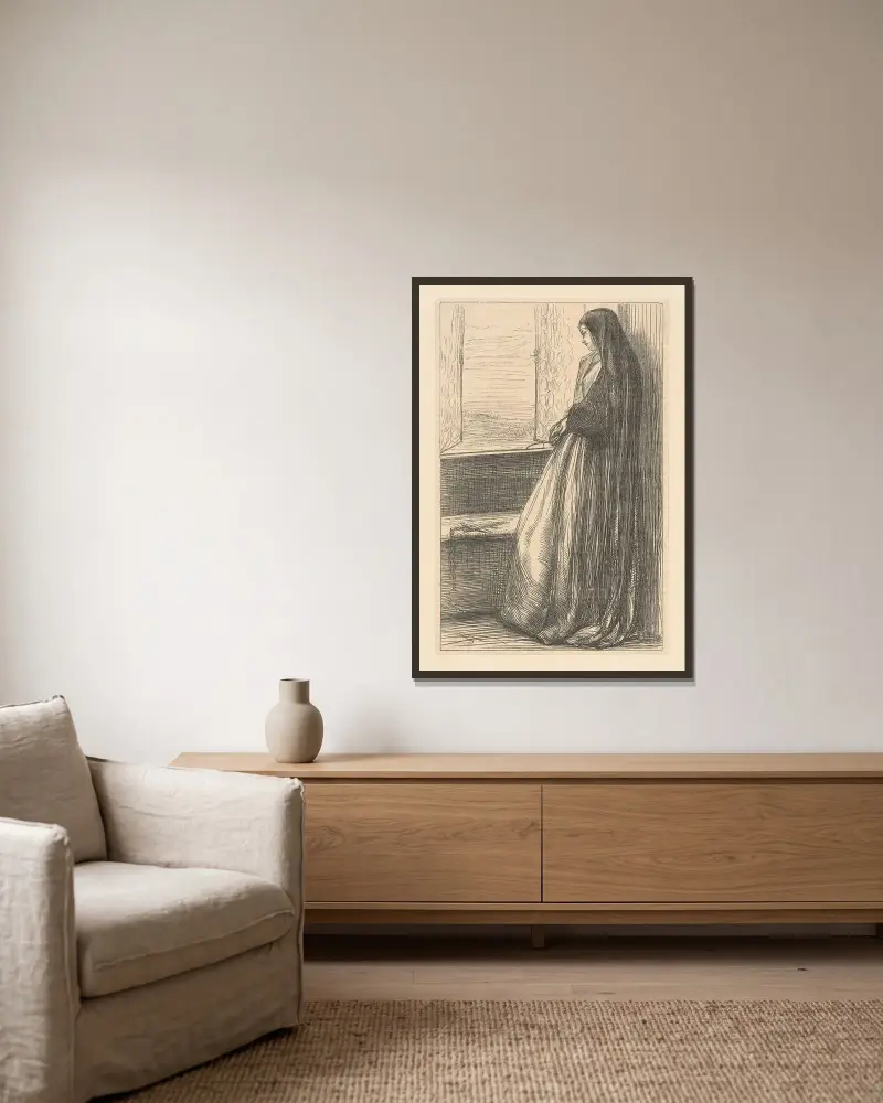 The major’s daughter, 1862 – nr 1 av James Abbott McNeill Whistler inramad på en vägg