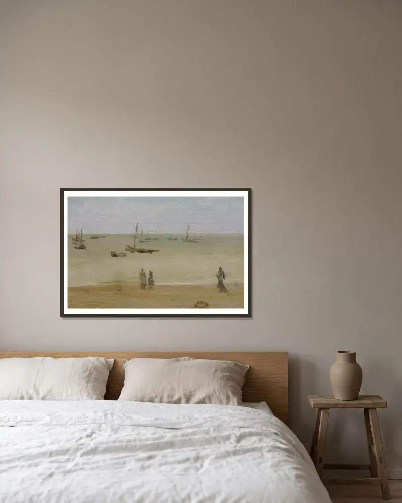 Die Meeresküste von James Abbott McNeill Whistler gerahmt an einer Wand